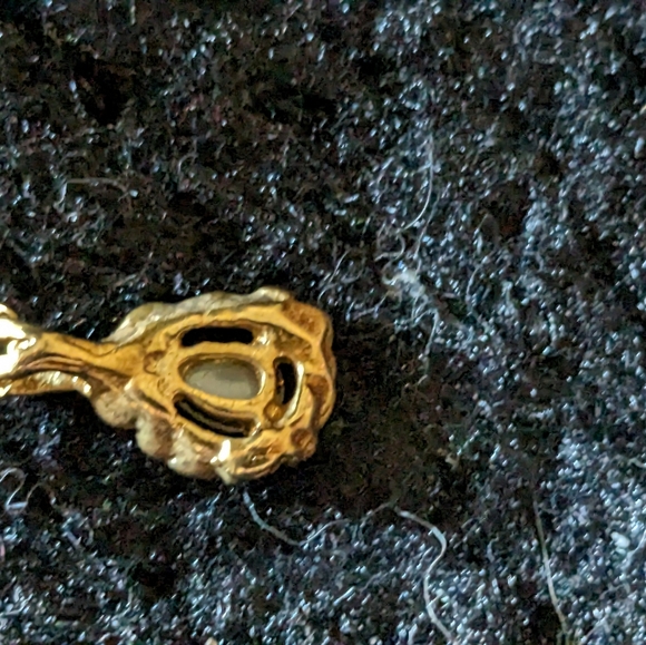 Vintage Ronte Of Beverly Hills Opal In Gold Pendant Necklace Dainty Small - Picture 4 of 7